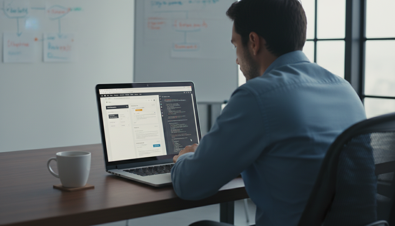 Специалист по SEO работает над внутренней оптимизацией сайта недвижимости