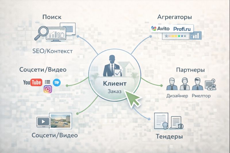 Схема привлечения клиентов в строительстве