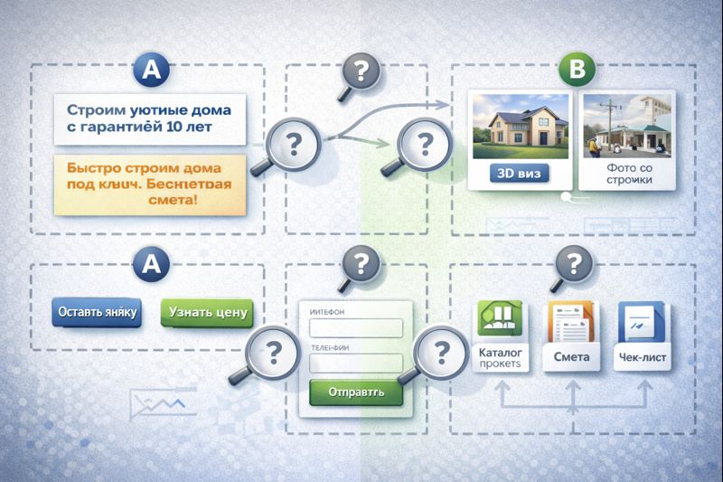 Элементы AB тестирования для строительства